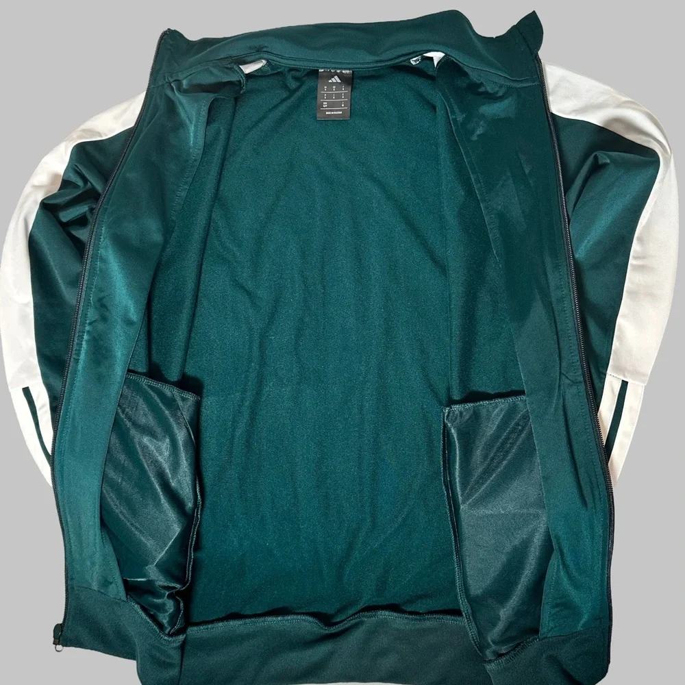 Adidas Teal and White Colorblock Track Jacket NWOT